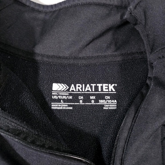 Ariat Team Logo 1/4 Zip Mens L Black AriatTEK Sweatshirt 10013114 Pullover - Picture 3 of 9